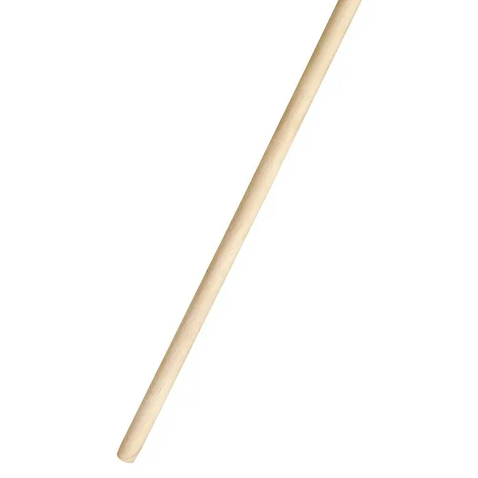 BAUHAUS Besenstiel Buchenholzsstiel ohne Gewinde - Ø x L: 24 mm x 130 cm, Holz - Detailaufnahme eines hellen, unbehandelten Holzstabs, ideal für Bastelarbeiten und Heimwerkerprojekte.