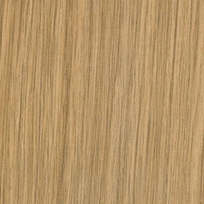 Profiles and more Sockelleiste KU051L Columbia Eiche - 240 cm x 15 mm x 50 mm - Nahaufnahme von hellem Holzfurnier mit feiner Maserung, ideal für Möbelbau und Innenausbau. Ein natürlicher und warmer Holzton für stilvolle Designs.