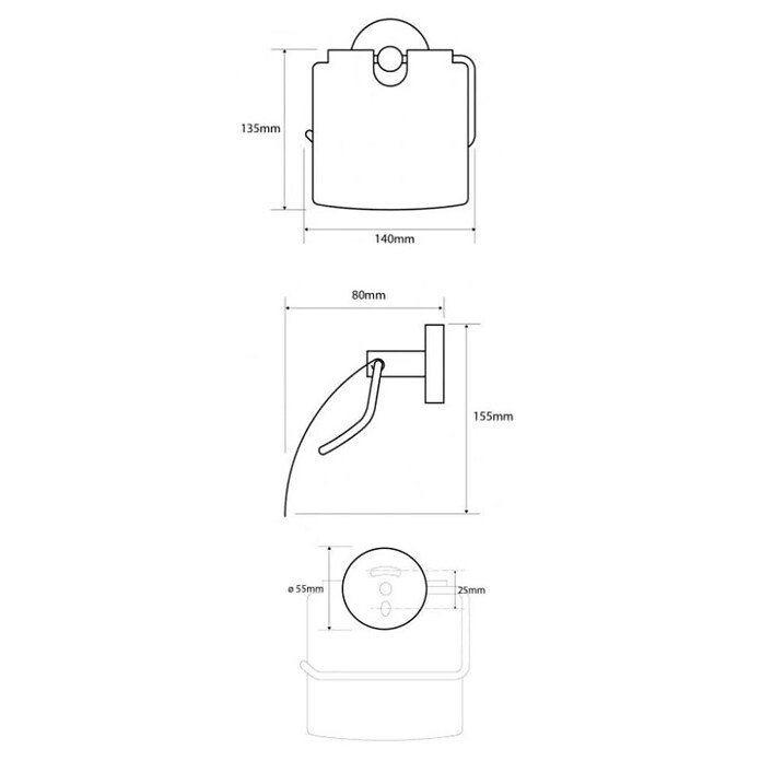 Bemeta Držač WC papira Omega  (Materijal: Mjed, Širina: 14 cm) | BAUHAUS