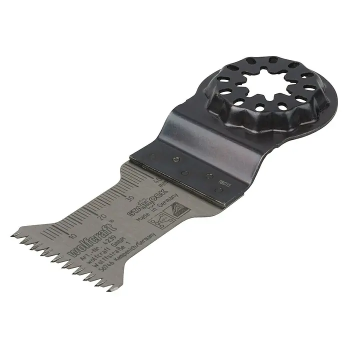 Wolfcraft Tauchsägeblatt Expert BiM - Arbeitsbreite: 35 mm - Wolfcraft Starlock Sägeblatt mit Tiefenanschlag, geeignet für oszillierende Elektrowerkzeuge, zum präzisen Sägen und Schneiden.