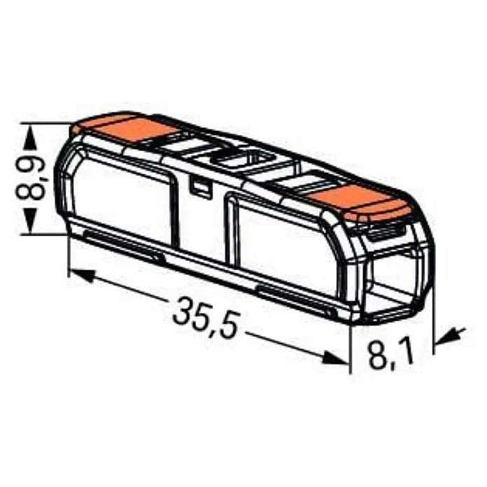 Wago Durchgangsklemme 221-2411 mit Hebeln12 Stk., 0,2 mm² - 4 mm²
