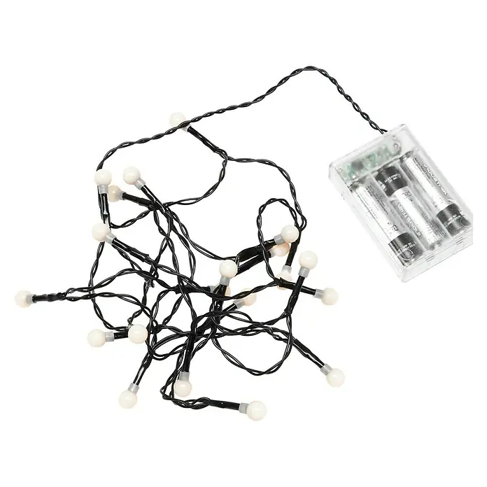 Konstsmide LED-Lichterkette - Innen, Lichtfarbe: Warmweiß, Anzahl Leuchtmittel: 50 Stk., Batteriebetrieben - Lichterkette mit kleinen runden Lampen und Batteriepack für stimmungsvolle Beleuchtung im Innenbereich.