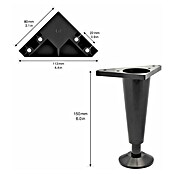 Wagner System Noga za pohištvo  (Plastika, Višina: 15,2 cm) | 1153 - Möbelfüße Metall | AAEB - Möbelbeschläge | AAE - Beschläge | AA - Eisenwaren | A - Eisenwaren | BAUHAUS
