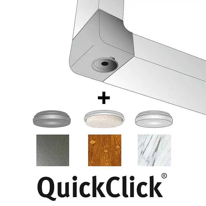 Wagner System Tischgestell - Stahl, Schwarz - Produktbild von QuickClick Möbelgleiter mit verschiedenen Oberflächen zur Auswahl, für eine einfache Montage.