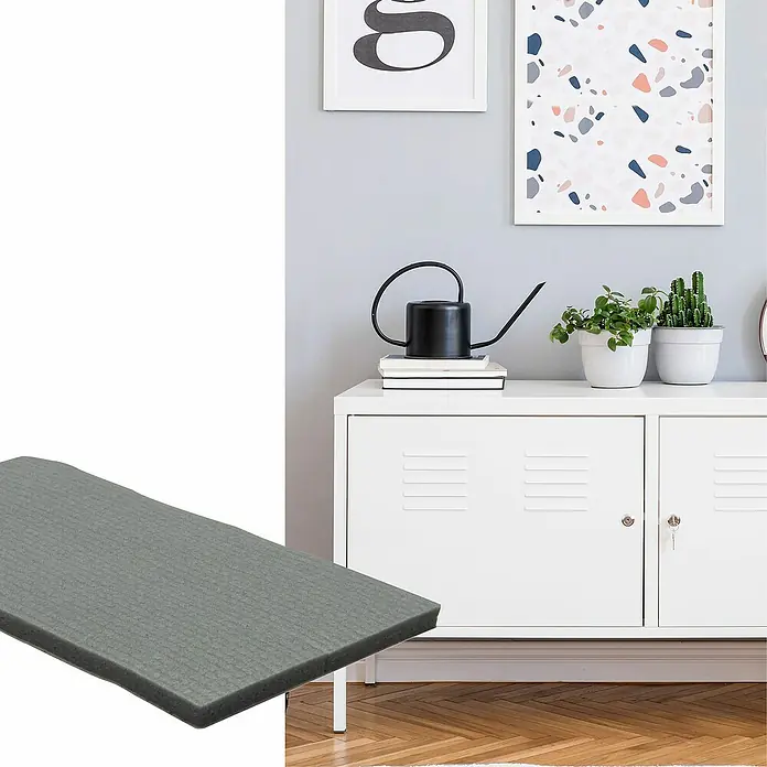 Wagner System Softpads - L x B x H: 100 x 24 x 4 mm, 4 Stk., Grau, Kleben - Graue, rechteckige Antirutschmatte zur sicheren Aufbewahrung von Gegenständen und Schutz von Oberflächen vor Kratzern. Ideal für Heim und Büro.