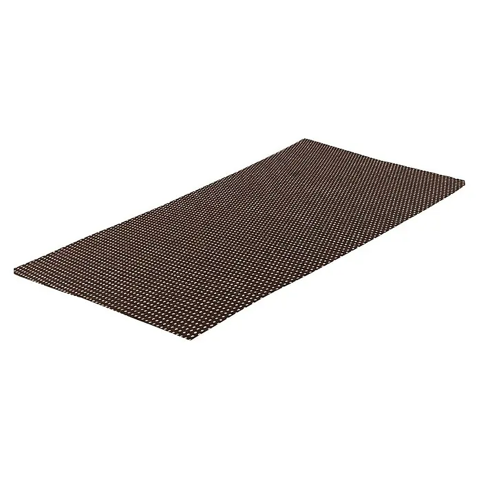 Wagner System Antirutschmatte - 200 x 100 mm, Filz, Braun, Beige - Nahaufnahme einer braunen, rechteckigen Anti-Rutsch-Matte mit einem gleichmäßigen Muster aus hellen Noppen auf schwarzem Hintergrund.