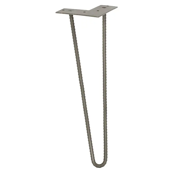 Wagner System Möbelfuß - Höhe: 40 cm, Stahl, Silber - Tischbein aus Metall mit einer U-förmigen Basis und einer quadratischen Montageplatte, ideal für DIY-Möbelprojekte.