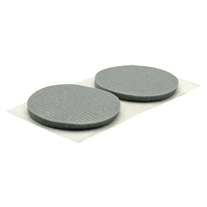Wagner System Softpads - Ø x H: 40 x 4 mm, 4 Stk., Grau, Kleben - Zwei graue, runde Schleifpads auf einer weißen Unterlage, ideal für feine Schleifarbeiten und Oberflächenbearbeitung.