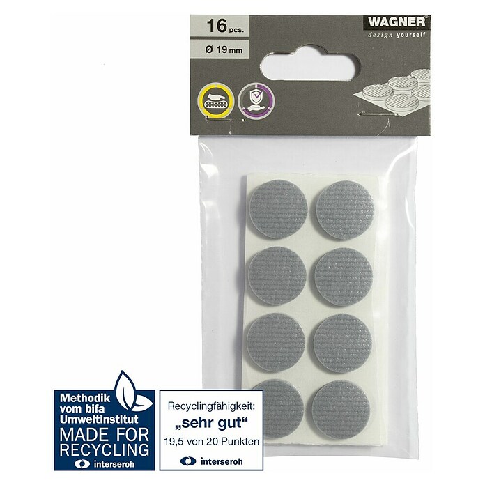 Wagner System Softpads (Ø x H: 19 x 4 mm, 16 Stk., Grau, Kleben) | BAUHAUS