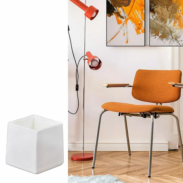 Wagner System Plastik-Gleiter - Weiß, 4 Stk., L x B: 20 x 20 mm - Weiße würfelförmige Fußstütze, ideal für zusätzlichen Komfort. Vielseitig und stilvoll, passt sie perfekt in moderne Wohnräume.