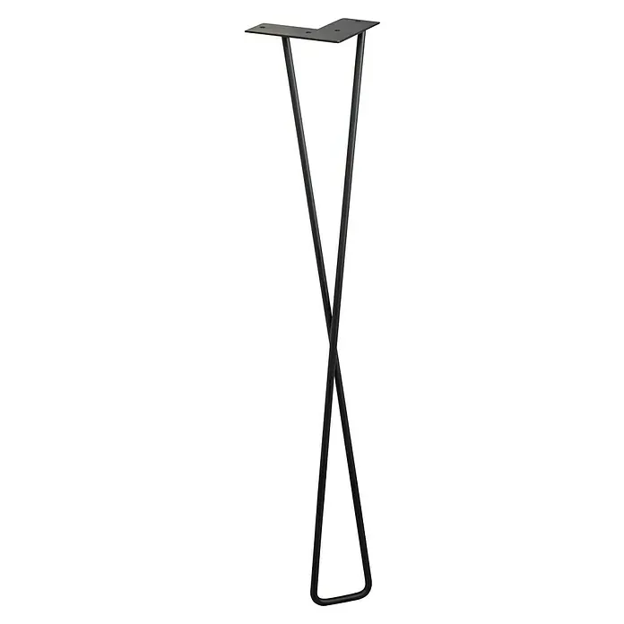 Wagner System Möbelfuß Hairpin Twist - Höhe: 710 mm, Stahl, Schwarz - Stylisches, schwarzes Tischbein in Haarnadelform für eine moderne Möblierung. Die Tischbeine sind robust und ein echter Hingucker.