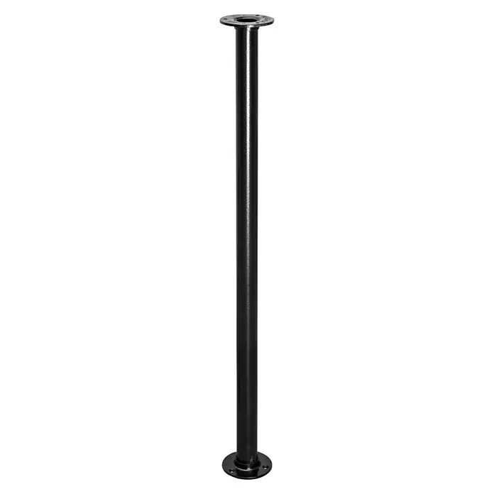 Wagner System Möbelfuß Industrial Pipe - Stahl, Höhe: 71 cm - Schwarze Metallsäule mit zwei runden Flanschen zur Befestigung. Ideal für industrielle Möbel und DIY-Projekte. Robuste Konstruktion und vielseitig einsetzbar.