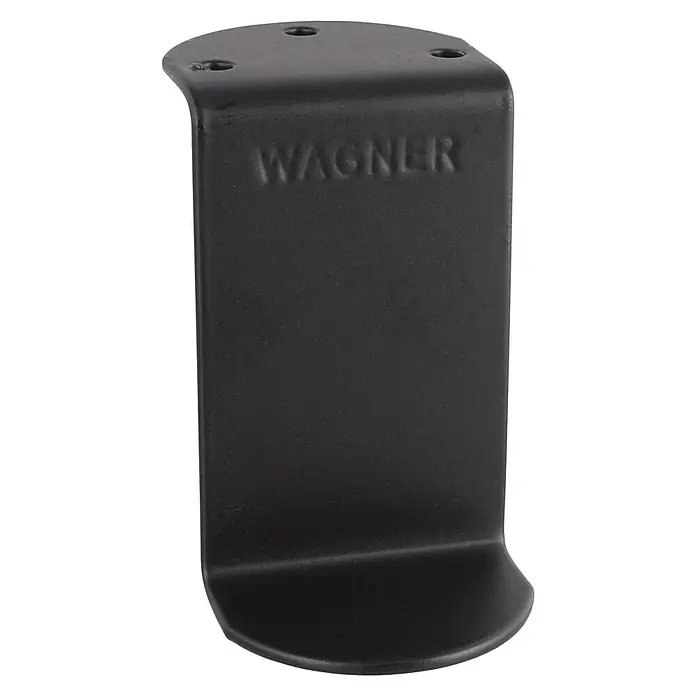 Wagner System Möbelfuß - Stahl, L x H: 5 x 8 cm - Eine Nahaufnahme eines schwarzen WAGNER-Türstoppers, der für erhöhte Sicherheit und Türschutz sorgt. Robust und unauffällig.