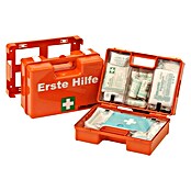 Clevisto® - Der Gesundheitsschutz Versand hilft clever schützen  Erste- Hilfe-Koffer DIN 13169 orange mit Wandhalterung (Betriebsverbandkasten)