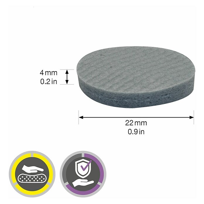 Wagner System Softpads (Ø x H: 22 x 4 mm, 12 Stk., Grau, Kleben) | BAUHAUS