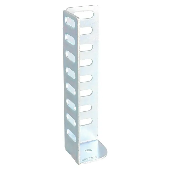 Wagner System Möbelfuß - Höhe: 12 cm, Stahl, Silber - Silberfarbene Lochschiene aus Metall. Die Schiene ist winkelförmig und hat Löcher.
