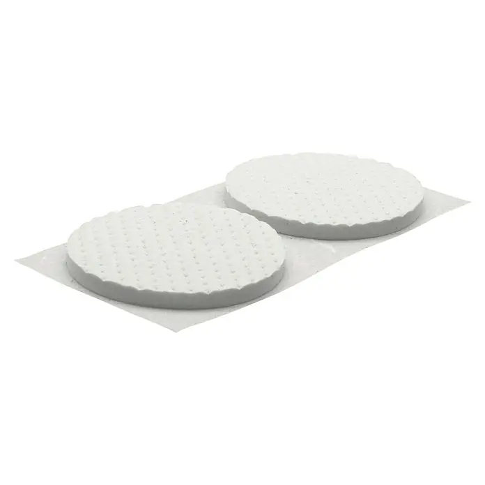 Wagner System Softpads - Ø x H: 40 x 3 mm, 4 Stk., Weiß, Kleben - Weiße, runde Reispapierblätter auf einer weißen Unterlage, ideal für Sommerrollen oder als glutenfreie Teigalternative.