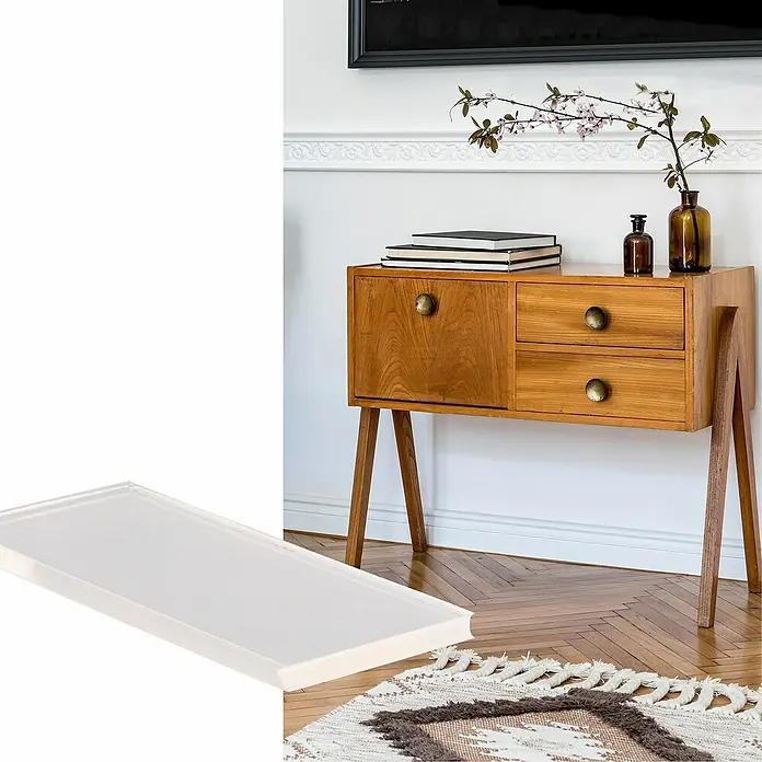 Wagner System Plastik-Gleiter - L x B x H: 50 x 20 x 6,4 mm, Transparent, 4 Stk. - Rechteckige Duschwanne aus Acryl, ideal für jedes Badezimmer. Sie ist leicht, robust und einfach zu installieren.