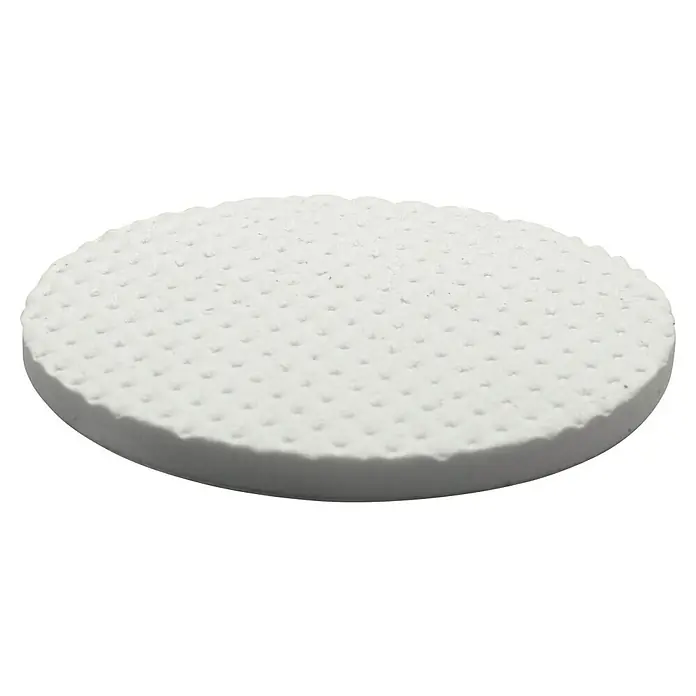 Wagner System Softpads - Ø x H: 50 x 3 mm, 4 Stk., Weiß, Kleben - Nahaufnahme eines weißen, runden Wattepads mit geprägter Oberfläche, ideal für die sanfte Gesichtsreinigung und Make-up-Entfernung.