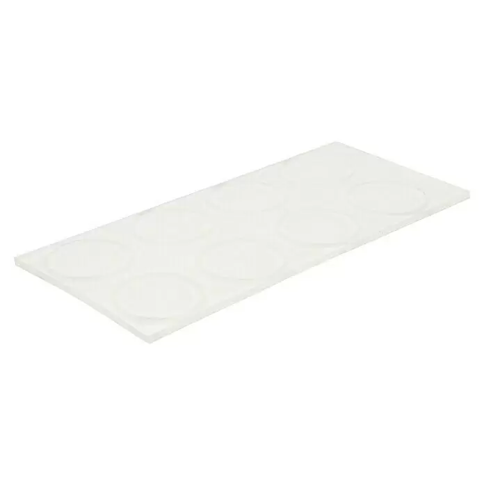 Wagner System Plastik-Gleiter - Ø x H: 10 x 1 mm, 24 Stk., Transparent - Klares, rechteckiges Blatt mit zehn runden Anti-Rutsch-Pads aus Silikon.