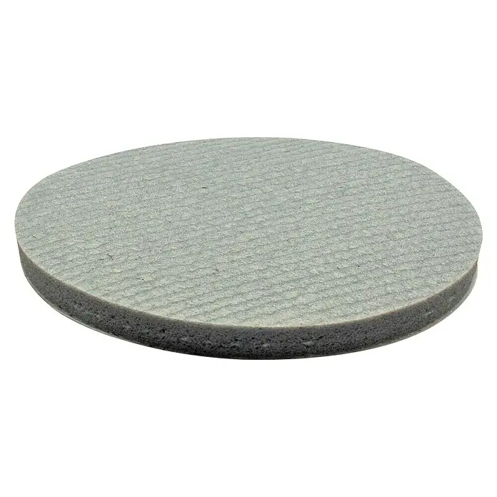 Wagner System Softpads - Ø x H: 50 x 4 mm, 4 Stk., Grau, Kleben - Graue, runde Schleifscheibe mit einer sichtbaren seitlichen Schaumstoffschicht für Polierarbeiten.