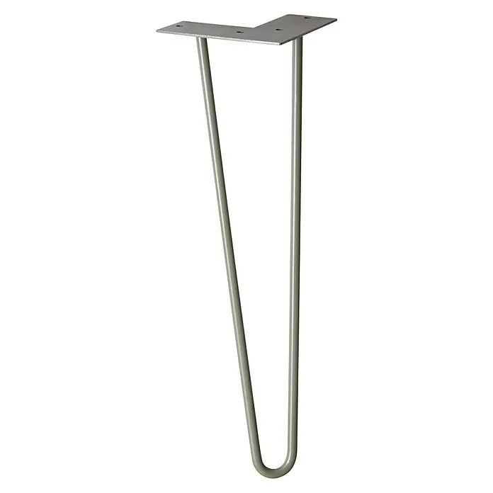 Wagner System Möbelfuß Hairpinlegs - Stahl, Höhe: 40 cm, Grau - Tischbein aus Metall mit U-förmigen Beinen und Befestigungsplatte. Perfekt für DIY-Möbelprojekte und modernes Design.