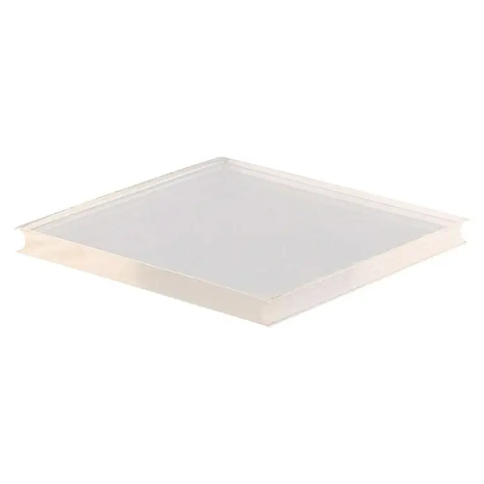 Wagner System Plastik-Gleiter - L x B x H: 30 x 30 x 6,4 mm, Transparent, 4 Stk. - Die quadratische Glasplatte mit abgerundeten Kanten ist ein dekoratives und vielseitiges Objekt für verschiedene Anwendungen.