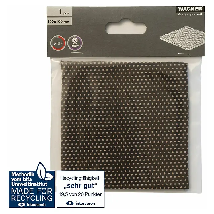 Wagner System Antirutschmatte - 100 x 100 mm, Filz, Braun, Beige - Verpackte Wagner Designfliese 100x100mm mit Punkten, recycelbar und umweltfreundlich.