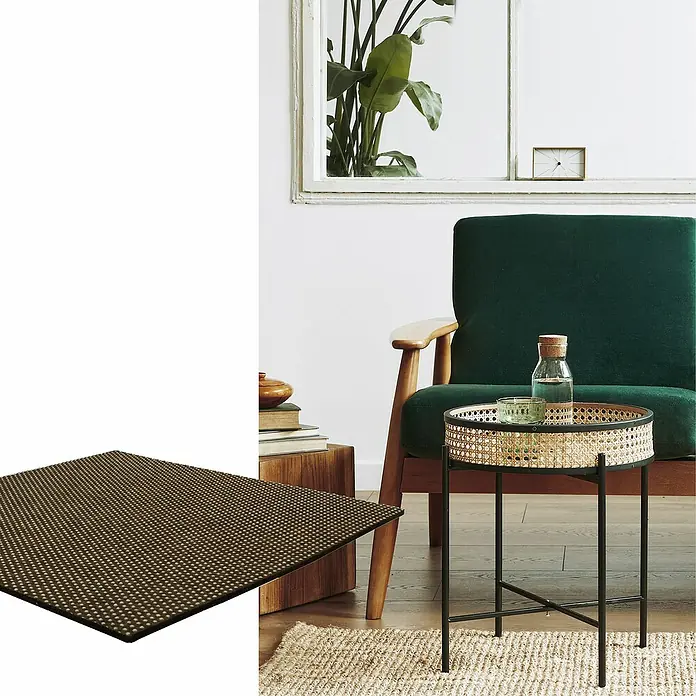 Wagner System Antirutschmatte - 200 x 200 mm, Filz, Braun, Beige - Das braune Punktmuster-Teppichdesign sorgt für Komfort und Stil. Perfekt für jeden Raum, bietet es eine robuste und dennoch weiche Oberfläche.