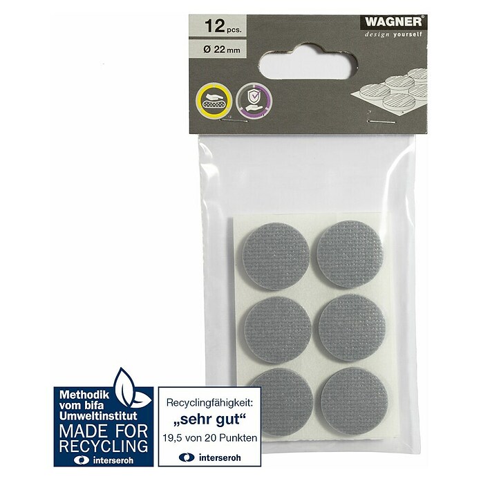 Wagner System Softpads (Ø x H: 22 x 4 mm, 12 Stk., Grau, Kleben) | BAUHAUS