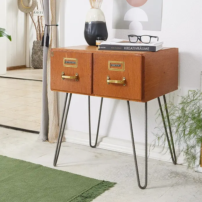 Wagner System Möbelfuß - Höhe: 40 cm, Stahl, Silber - Das stilvolle Sideboard mit Schubladen und eleganten Metallbeinen bietet praktischen Stauraum und ist ein echter Hingucker in jedem Raum.