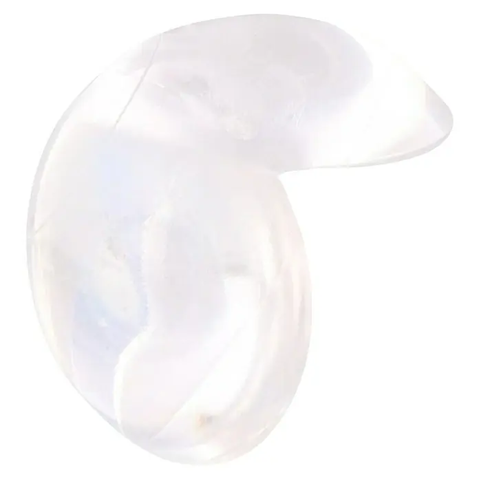 Wagner System Eckenschutz - 25 x 25 mm, Transparent, 4 Stk. - Ein schimmernder, weißer Mondstein mit einer einzigartigen Form und subtilem Glanz.