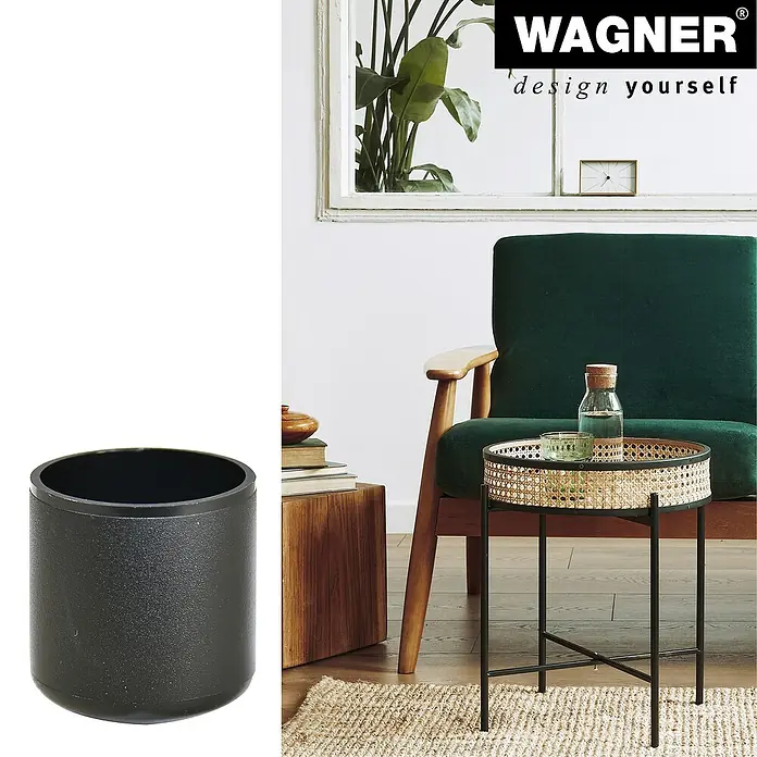 Wagner System Rohrkappen - Durchmesser: 25 mm, 4 Stk., Schwarz - Schwarzer Möbelgleiter für den Innenbereich zur einfachen Selbstmontage mit einem robusten Design für optimalen Schutz.