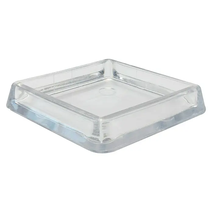 Wagner System Möbeluntersetzer - 40 x 40 mm, 4 Stk., Transparent - Klare quadratische Möbelschoner zur Verwendung unter Stuhl- und Tischbeinen zum Schutz von Böden vor Kratzern und Beschädigungen.