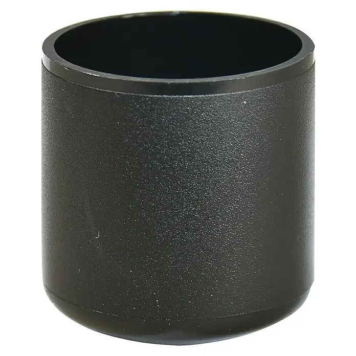 Wagner System Rohrkappen - Durchmesser: 25 mm, 4 Stk., Schwarz - Nahaufnahme einer schwarzen Rohrkappe aus Kunststoff. Sie ist zylindrisch und hat ein glattes, abgerundetes Aussehen.