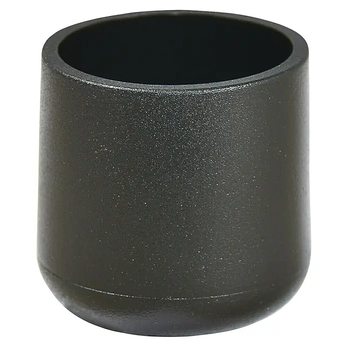 Wagner System Rohrkappen - Durchmesser: 20 mm, 4 Stk., Schwarz - Nahaufnahme eines schwarzen, zylindrischen Bechers mit rauher Textur und abgerundeten Kanten.