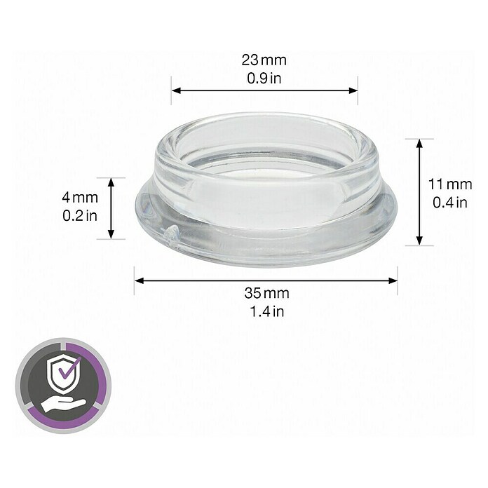 Wagner System Möbeluntersetzer (Durchmesser: 33 mm, 4 Stk., Transparent) | BAUHAUS