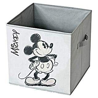 Caja plegable Cube Mickey (L x An x Al: 31 x 31 x 31 cm, Gris/Negro)