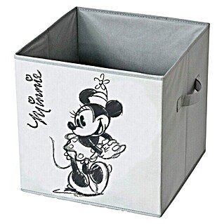 Caja plegable Cube Minnie (L x An x Al: 31 x 31 x 31 cm, Gris/Negro)
