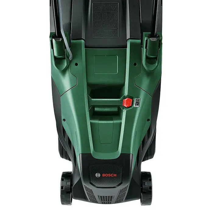Bosch Elektro-Rasenmäher AdvancedRotak 40-650 - 1.700 W, Schnittbreite: 40 cm - Nahaufnahme eines Bosch-Rasenmähroboters, der ein präzises und effizientes Rasenmähen ermöglicht.\n