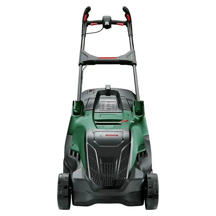 Bosch Elektro-Rasenmäher AdvancedRotak 44-750 - 1.800 W, Schnittbreite: 44 cm - Eine Ansicht des Bosch Rasenmähers mit ergonomischem Griff und robustem Design, ideal für jeden Garten.