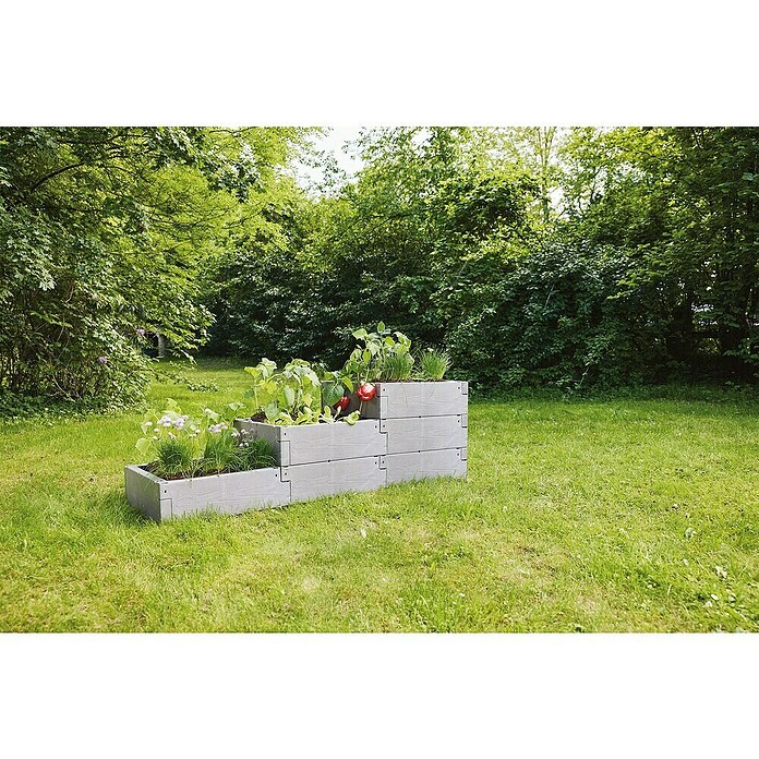 Juwel Hochbeet Timber Pflanztreppe (190 x 60 x 60 cm, Kunststoff, Nordic Wood) | BAUHAUS