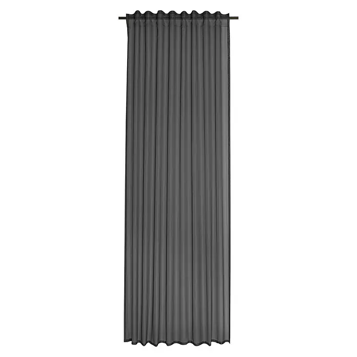 Elbersdrucke Schlaufenbandschal Pure - B x H: 140 x 255 cm, 100 % Polyester, Grau - Grauer Vorhang mit Faltenaufhängung, ideal als Fensterdekoration oder Raumteiler, bietet Privatsphäre und dunkelt den Raum ab.