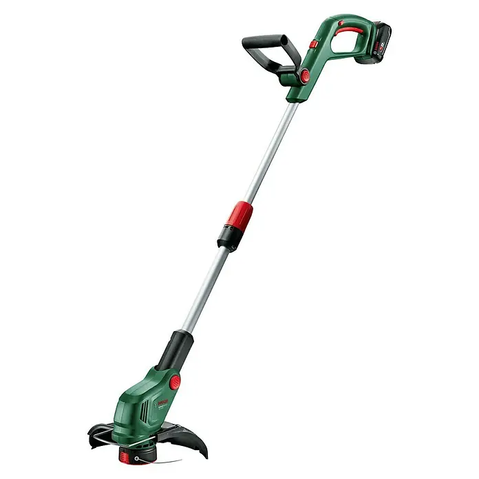 Bosch Power for All 18V Akku-Rasentrimmer UniversalGrassCut 18V-26-500 - 18 V, 2 Ah, Li-Ionen, 1 Akku - Akku-Rasentrimmer von Bosch mit Teleskopstiel und verstellbarem Schneidkopf für komfortables Trimmen von Rasenkanten und schwer zugänglichen Stellen.