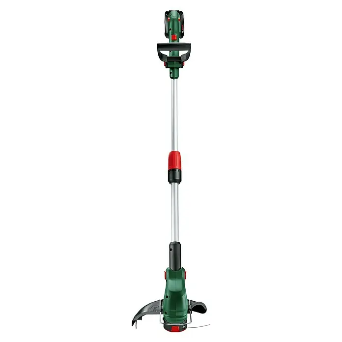 Bosch Power for All 18V Akku-Rasentrimmer UniversalGrassCut 18V-26-500 - 18 V, 2 Ah, Li-Ionen, 1 Akku - Abbildung eines Bosch Grasschneider mit verstellbarem Teleskopstiel für präzises Schneiden und Kantentrimmen im Garten.