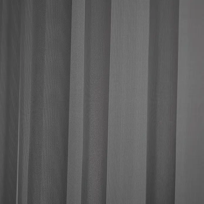 Elbersdrucke Schlaufenbandschal Pure - B x H: 140 x 255 cm, 100 % Polyester, Grau - Grauer Stoffvorhang mit subtiler Textur, ideal für dezente Fensterdekoration und Lichtfilterung.