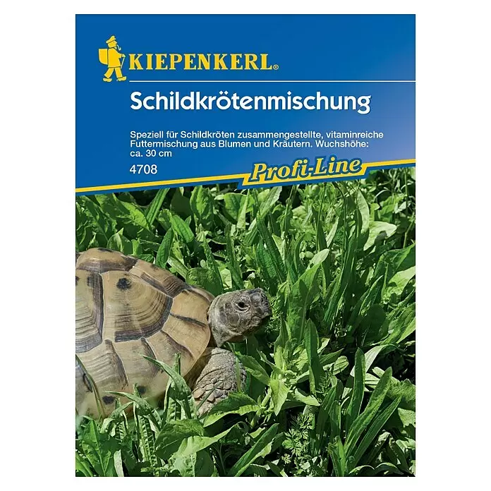 Kiepenkerl Profi-Line Kräutersamen Schildkröten-Mischung - Mischung, Saatzeit: Ganzjährig, Erntezeit: Mai - KIEPENKERL Schildkrötenmischung Samenpackung mit Schildkröte und Pflanzen. Vitaminreiche Futtermixtur aus Blumen und Kräutern.