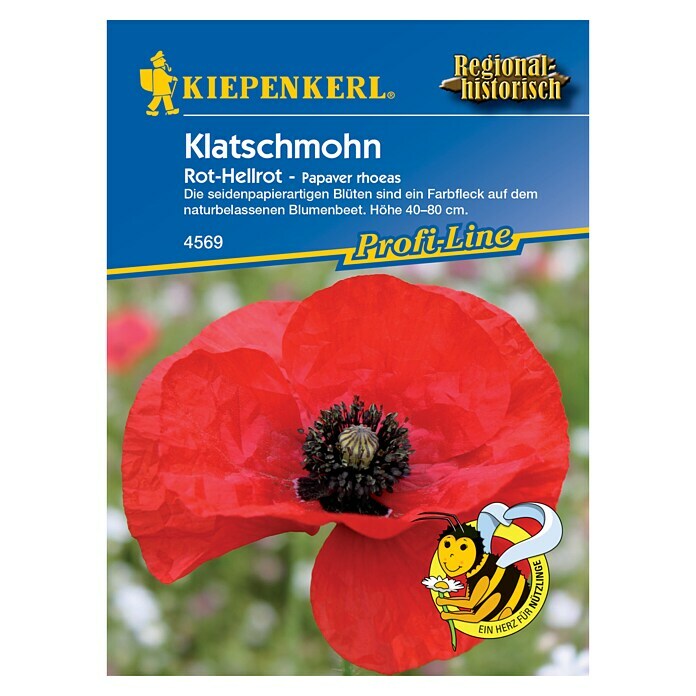 Kiepenkerl Profi-Line Blumensamen Klatschmohn (Papaver rhoeas, Rot, Saatzeit: April, Blütezeit: Juni, 3 m²)