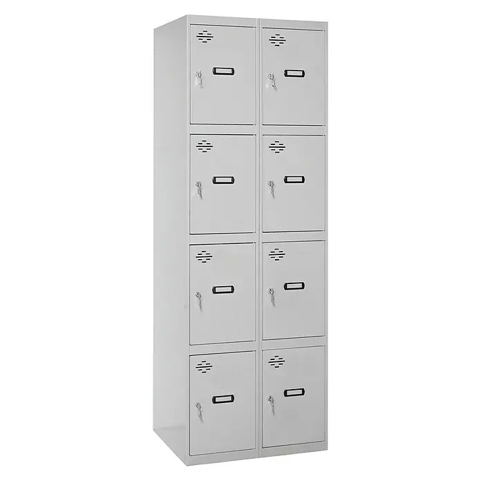 Simonrack Simonlocker Taquilla locker Prof. Doors - L x An x Al: 50 x 60 x 180 cm, Número de puertas: 8 ud., Gris/Gris - Taquilla gris con ocho compartimentos, ideal para almacenamiento en vestuarios. Construcción robusta con puertas con llave para seguridad.