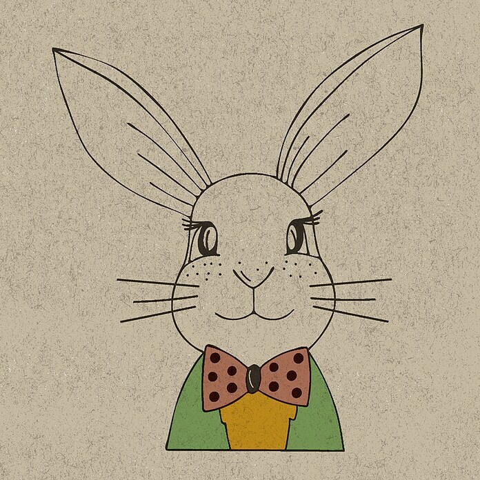 Duni Serviette Naturals (20 Stk., 24 x 24 cm, Bunny Couple)